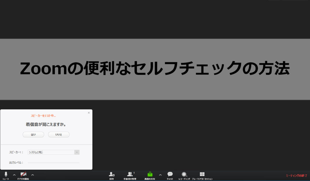 Zoomの便利なセルフチェックの方法 夢を形にするプロジェクトドリーム